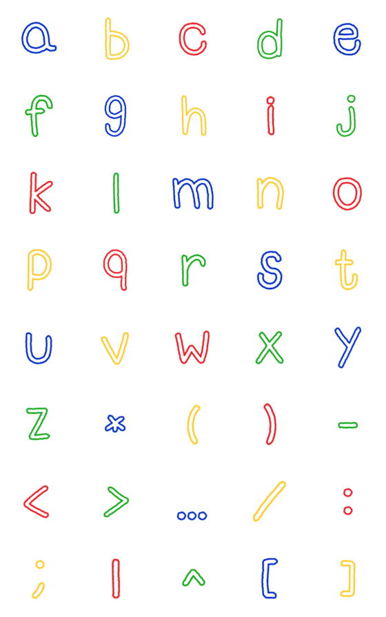 [LINE絵文字]English alphabets v.2.1の画像一覧