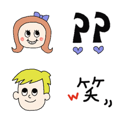 [LINE絵文字] 毎日使える女の子の絵文字セット①の画像