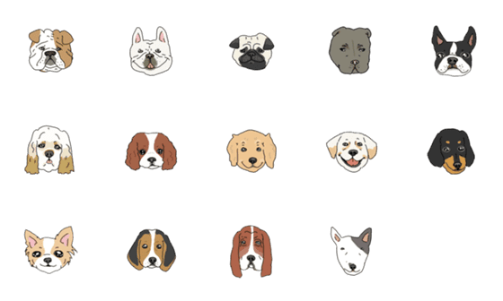 [LINE絵文字]いろんな犬種絵文字の画像一覧