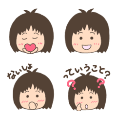 [LINE絵文字] どこにでもいそうな女の子の絵文字の画像