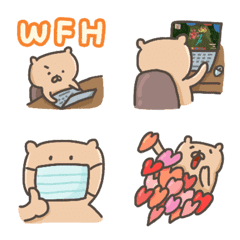 [LINE絵文字] lazy fat dog -WFH emojiの画像