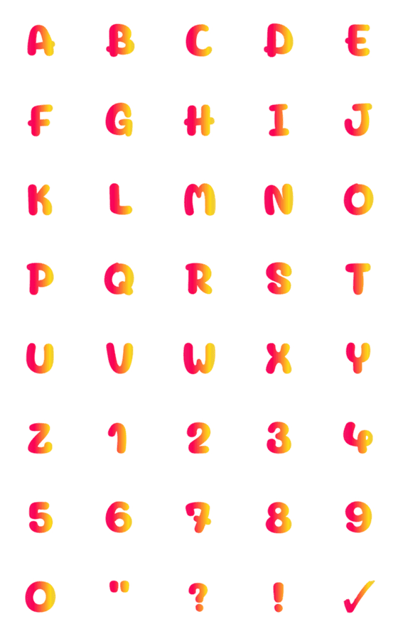 [LINE絵文字]English alphabet v.2の画像一覧