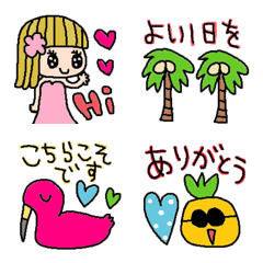 [LINE絵文字] (色んな絵文字セット216大人可愛いシンプルの画像