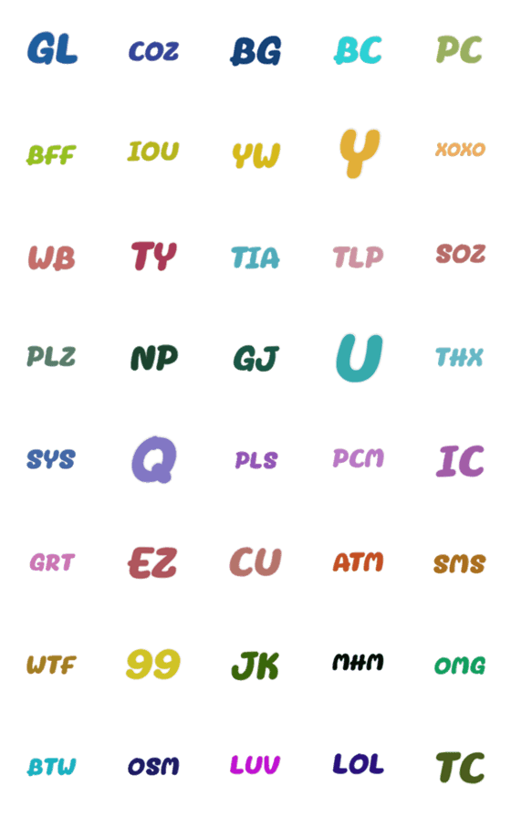 [LINE絵文字]abbreviation1の画像一覧