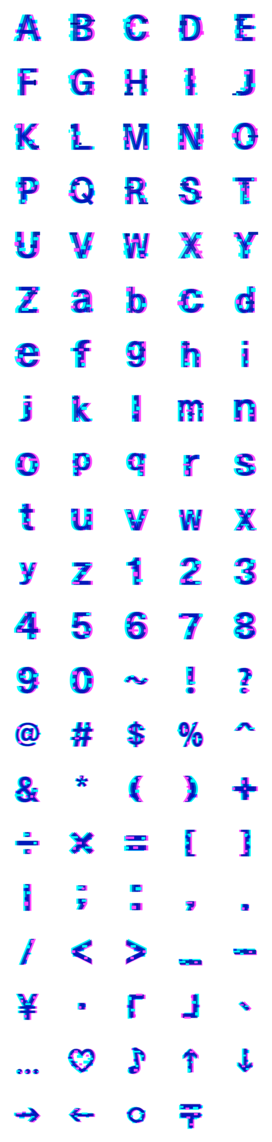 [LINE絵文字]Hologram Fontの画像一覧