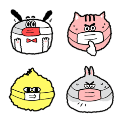 [LINE絵文字] Emoji of We are fluffy (Mask)の画像