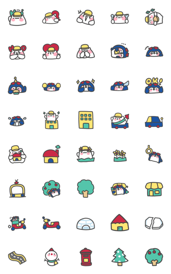 [LINE絵文字]Polar Bear ＆ Penguin Emojiの画像一覧