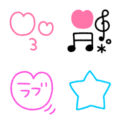 [LINE絵文字] ゆるシンプル絵文字♡の画像