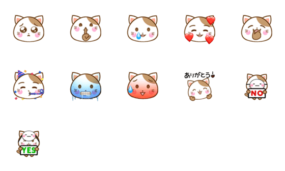 [LINE絵文字]kitten-emojiの画像一覧