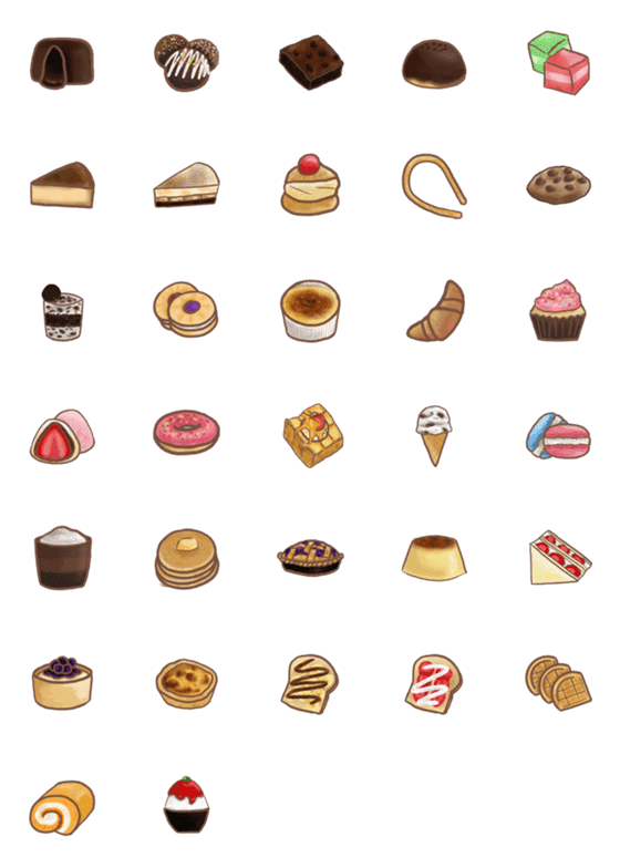 [LINE絵文字]Sweet Foodsの画像一覧