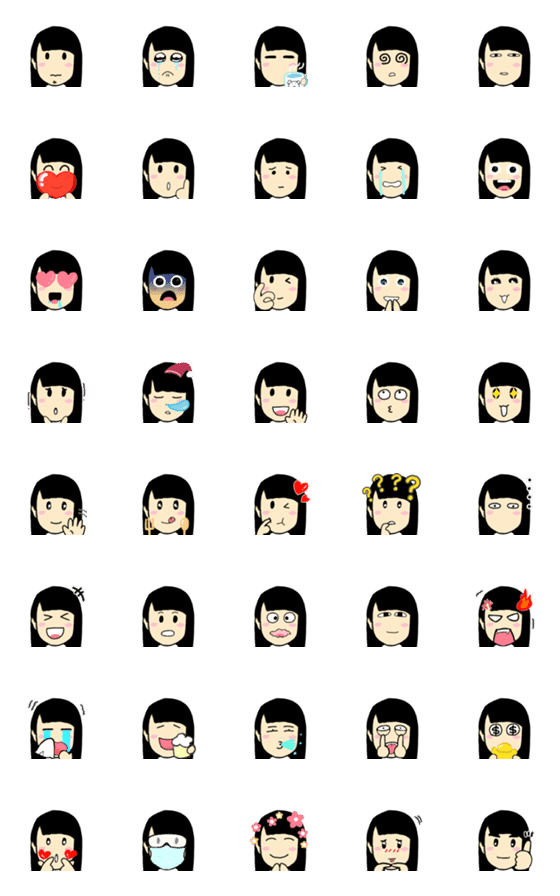 [LINE絵文字]Xiaomei Emoji Stickers-2の画像一覧