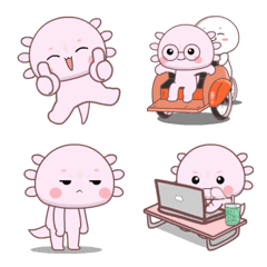 [LINE絵文字] Cute Baby Axolotl : emojiの画像