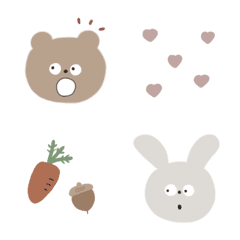 [LINE絵文字] bear ◎ rabbit  ´‐の画像