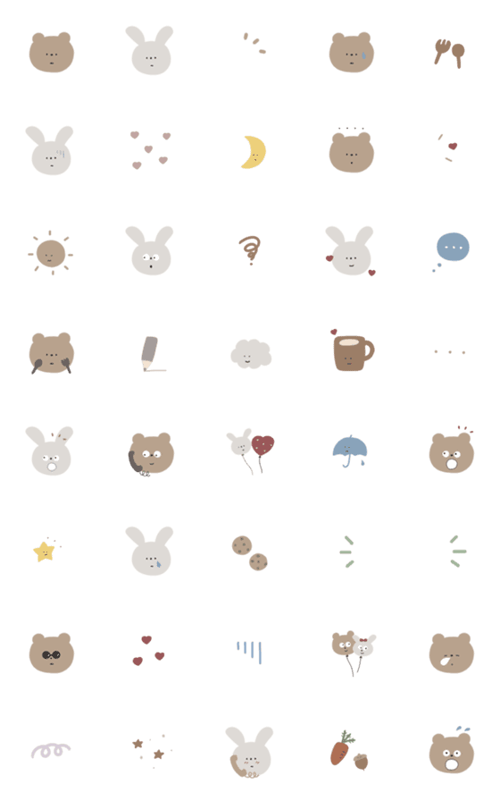 [LINE絵文字]bear ◎ rabbit  ´‐の画像一覧