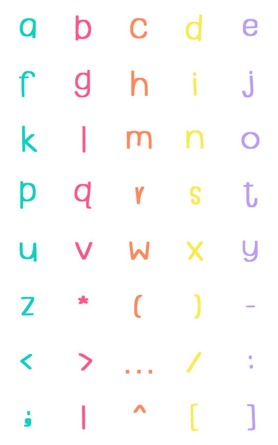 [LINE絵文字]English alphabets v.3.1の画像一覧