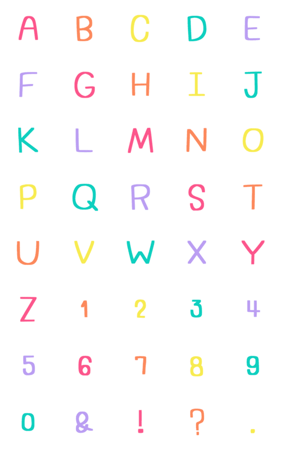 [LINE絵文字]English alphabets v.3の画像一覧