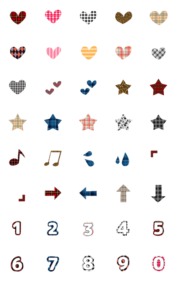 [LINE絵文字]かわいくおしゃれなハート、星セットの画像一覧