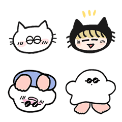 [LINE絵文字] ねこうさ生活とおばけーズの画像