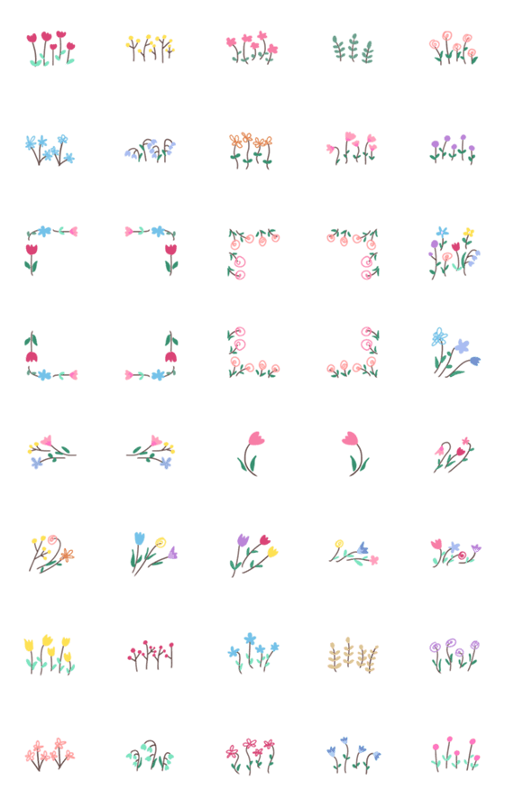 [LINE絵文字]Flower gardenの画像一覧