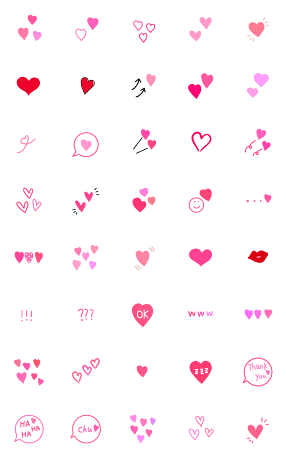 [LINE絵文字]【大好きな人へ♡ハートバラエティパック】の画像一覧