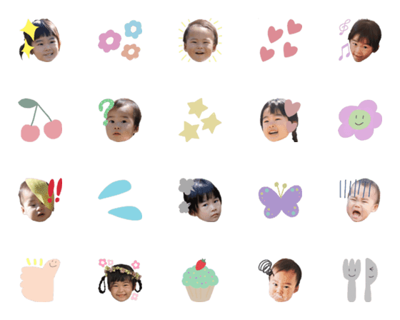 [LINE絵文字]Sara ＆ Yuito Free emojiの画像一覧