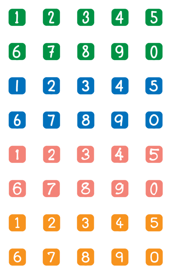 [LINE絵文字]Number in a squareの画像一覧