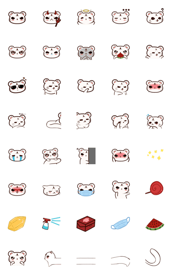 [LINE絵文字]Little white minkの画像一覧