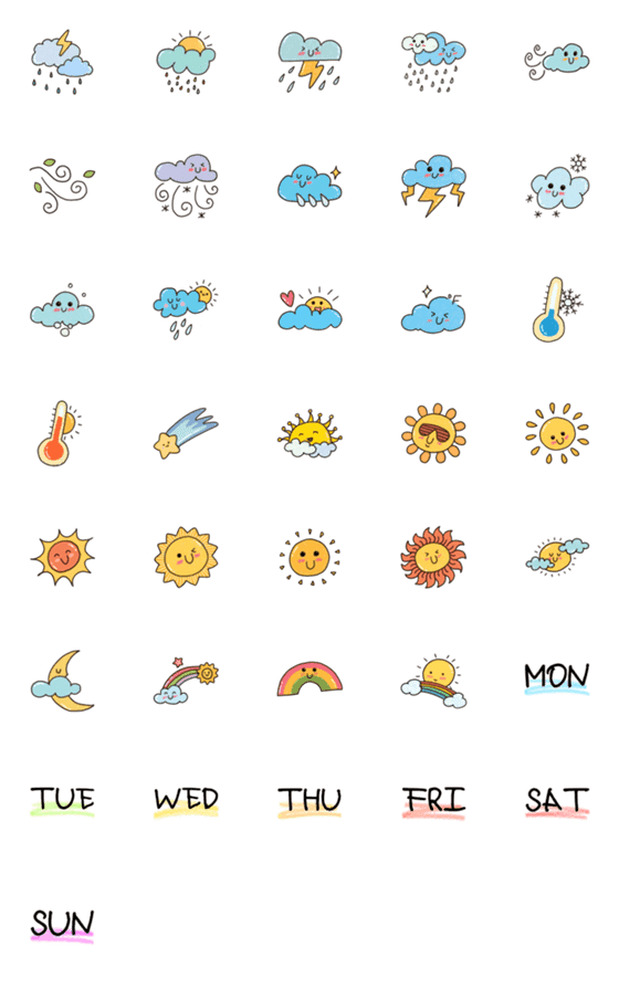 [LINE絵文字]weather, day Emojiの画像一覧