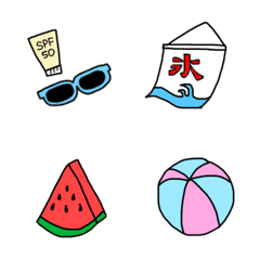 [LINE絵文字] ななもんの使える夏用絵文字の画像