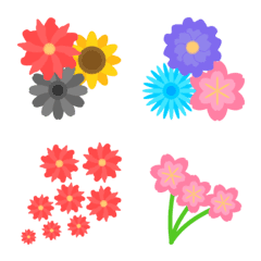 [LINE絵文字] 6つのお花の絵文字の画像