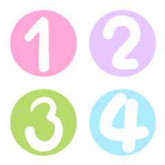 [LINE絵文字] Number circle pastel colorful emojiの画像