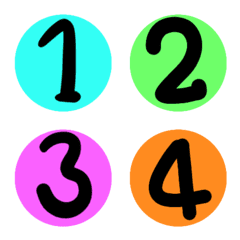 [LINE絵文字] Number in neon circle colorful emojiの画像