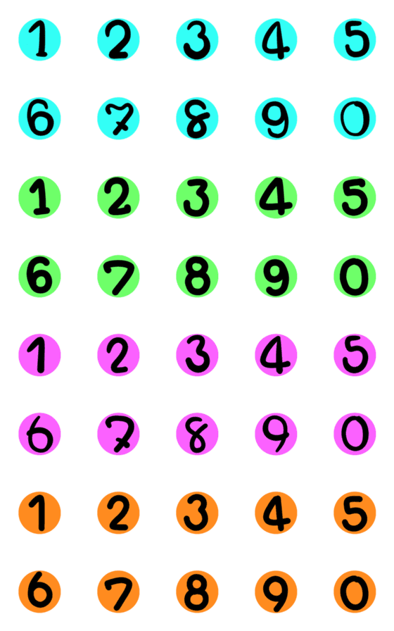 [LINE絵文字]Number in neon circle colorful emojiの画像一覧