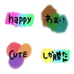 [LINE絵文字] 使える！！絵の具〜な背景に言葉の絵文字★の画像