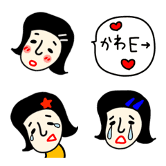 [LINE絵文字] ♡昭和チックなガール♡の画像