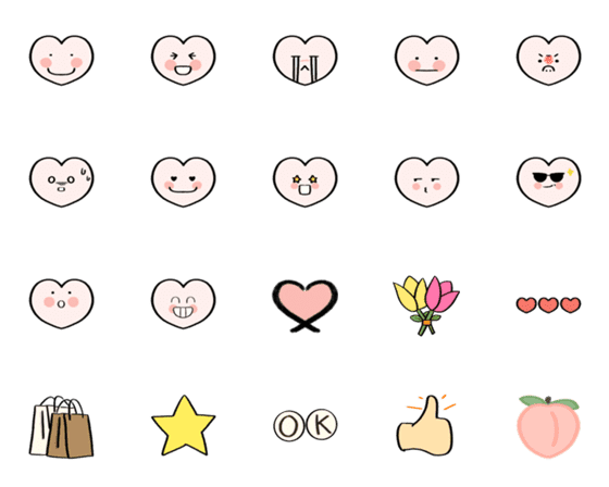 [LINE絵文字]Lovely heart faceの画像一覧