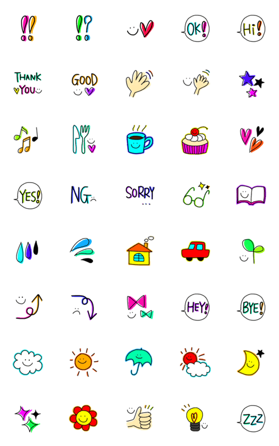 [LINE絵文字]毎日ポップ絵文字の画像一覧