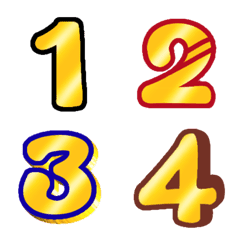 [LINE絵文字] Number classic gold colorful emojiの画像