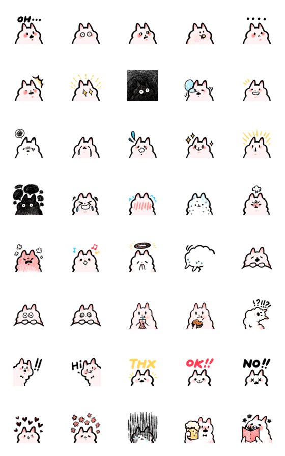 [LINE絵文字]yakuo's fuzzy alpaca  emoji 01の画像一覧