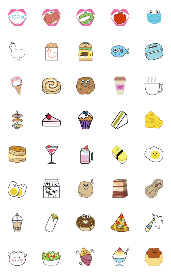 [LINE絵文字]What do u want to eat today？の画像一覧