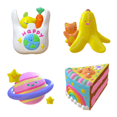 [LINE絵文字] tiny 3D emojiの画像