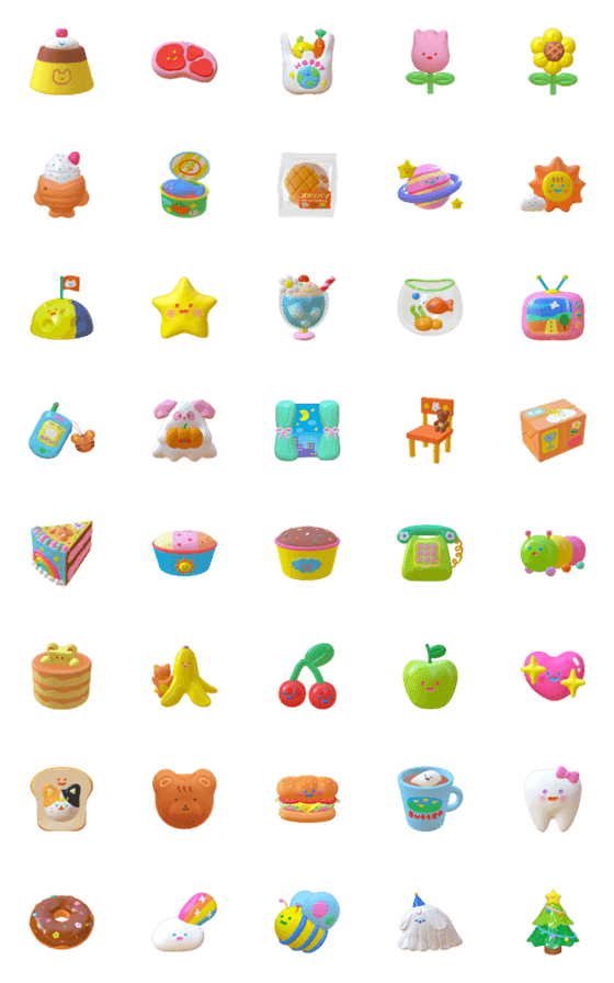 [LINE絵文字]tiny 3D emojiの画像一覧