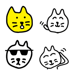 [LINE絵文字] 下手な猫の絵文字です。の画像