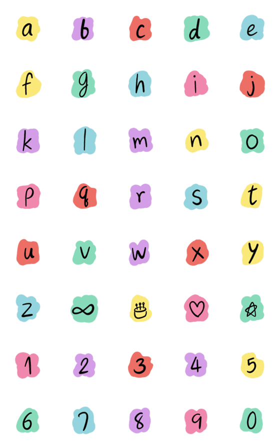 [LINE絵文字]English alphabets colorful 2の画像一覧