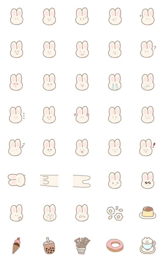 [LINE絵文字]milkshake bunny emojiの画像一覧