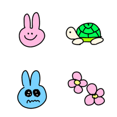 [LINE絵文字] うさぎとかめの画像