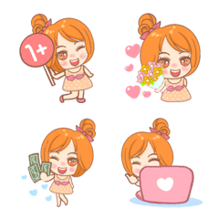 [LINE絵文字] Praewprow Hot girl working emojiの画像