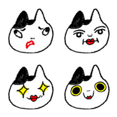 [LINE絵文字] Black and white cat hahaha 2.0の画像