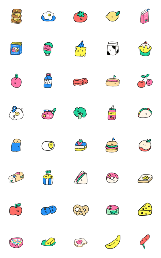 [LINE絵文字]tiny breakfast ！の画像一覧