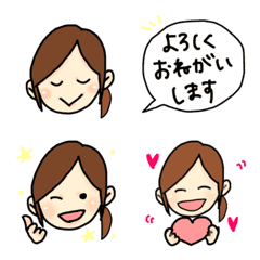 [LINE絵文字] 女の子の日常（ポニーテール）の画像